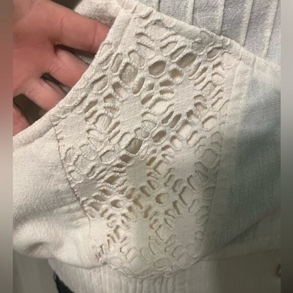 Vtg Coastal Boho Crochet Jacket Womens Size XLP Scandi Coquette Cottage Soft - Picture 7 of 9